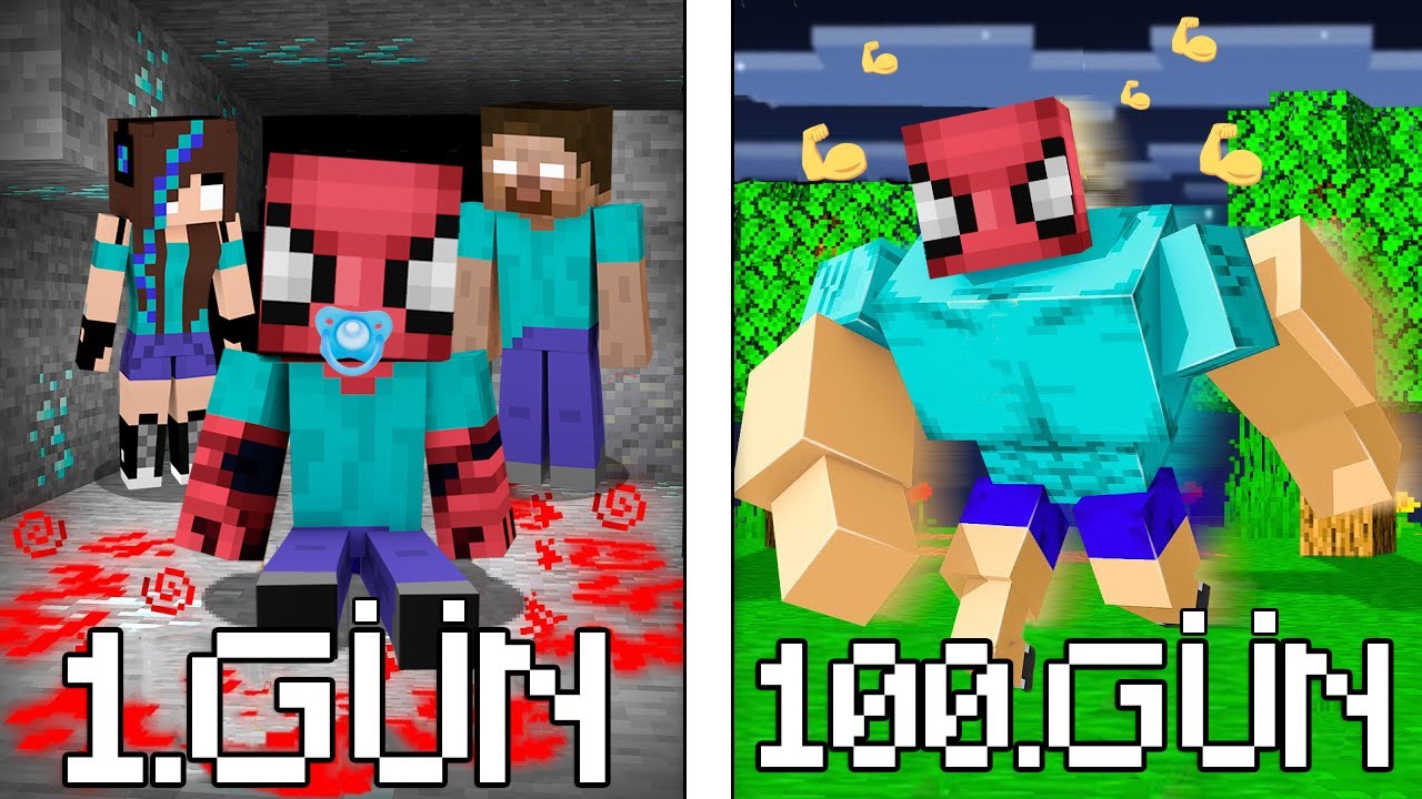 FAKİR 100 GÜN BOYUNCA HEROBRİNE OLMAK! 💪 - Minecraft