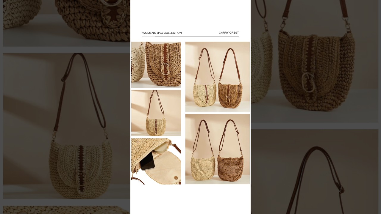 Boho Woven Shoulder Bag | Handmade Straw Crossbody Bag | Chic Summer Beach Purse