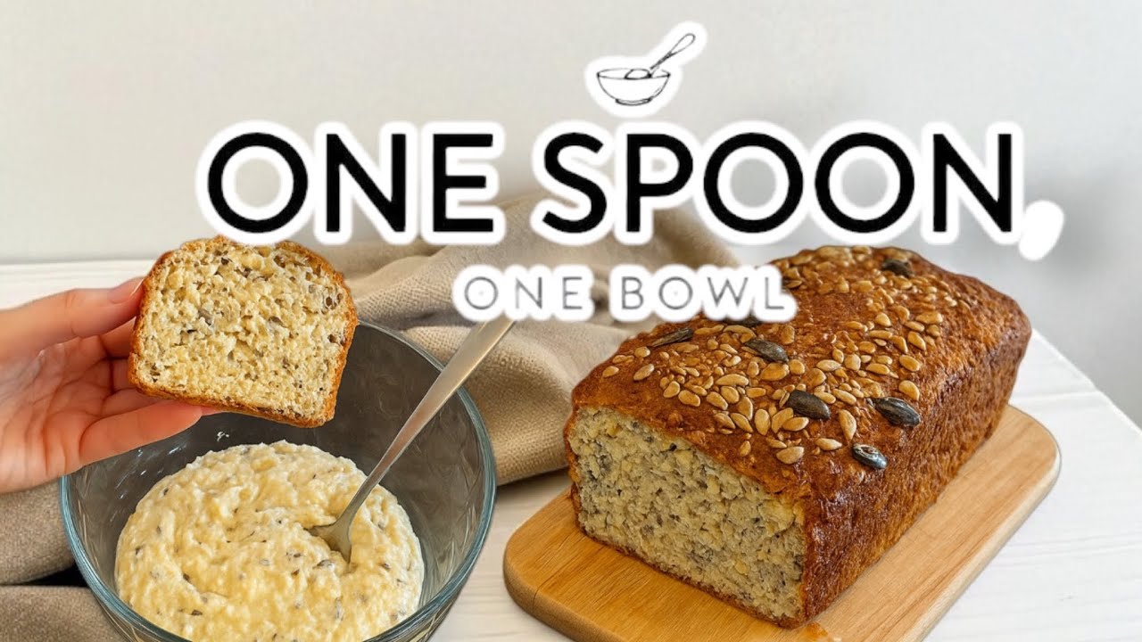 One Bowl, One Spoon: Easy No Flour Bread Recipe | High Protein & Healthy #proteinbread