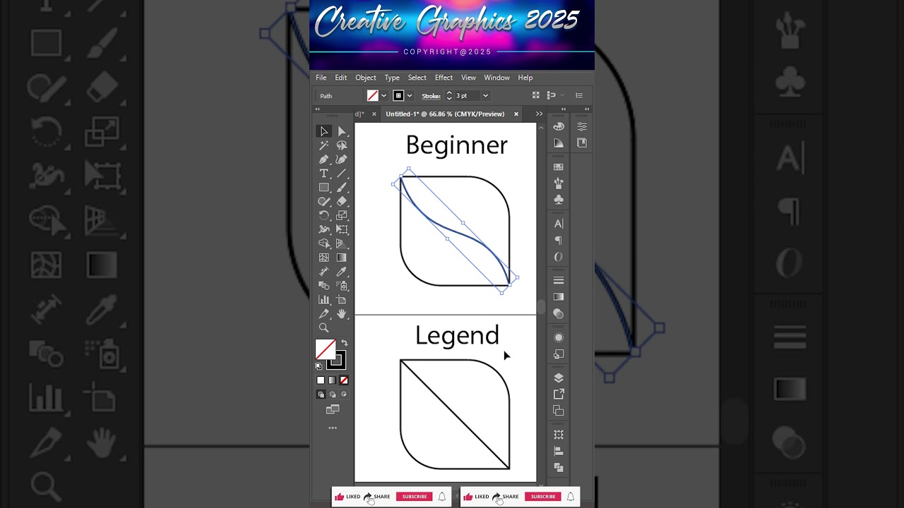 Illustrator Pen Tool for Beginners vs Experts: A Comprehensive Comparison #creativegraphic #tutorial