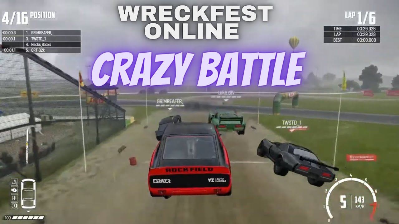 wreckfest crazy battle clean race