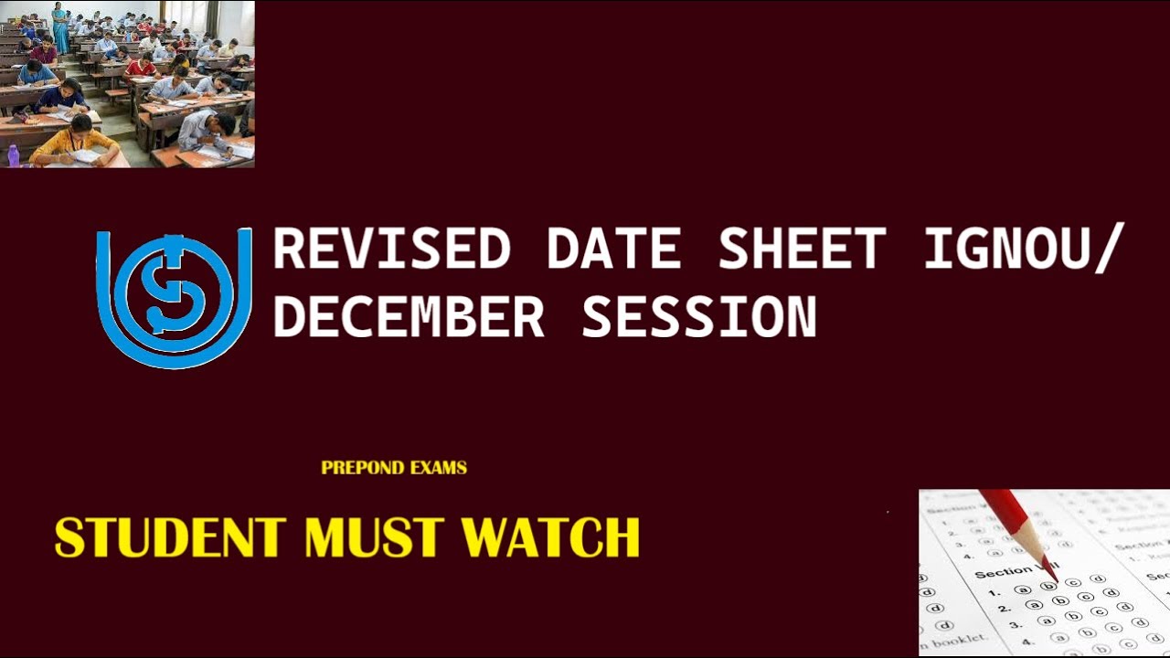 IGNOU EXAM DATE SHEET REVISED  DEC-25  #IGNOU #EXAM #ASSIGNMENT #IGNOUNEWS #TRENDING