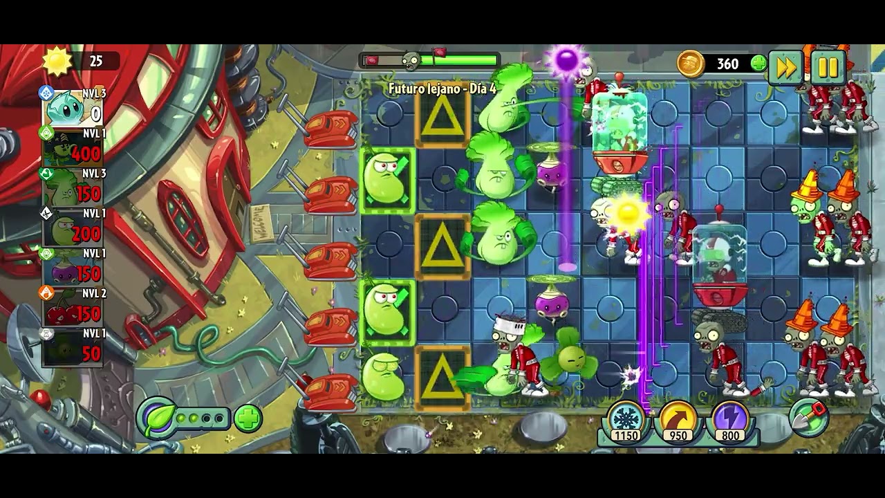 Jugando Pvz 2 