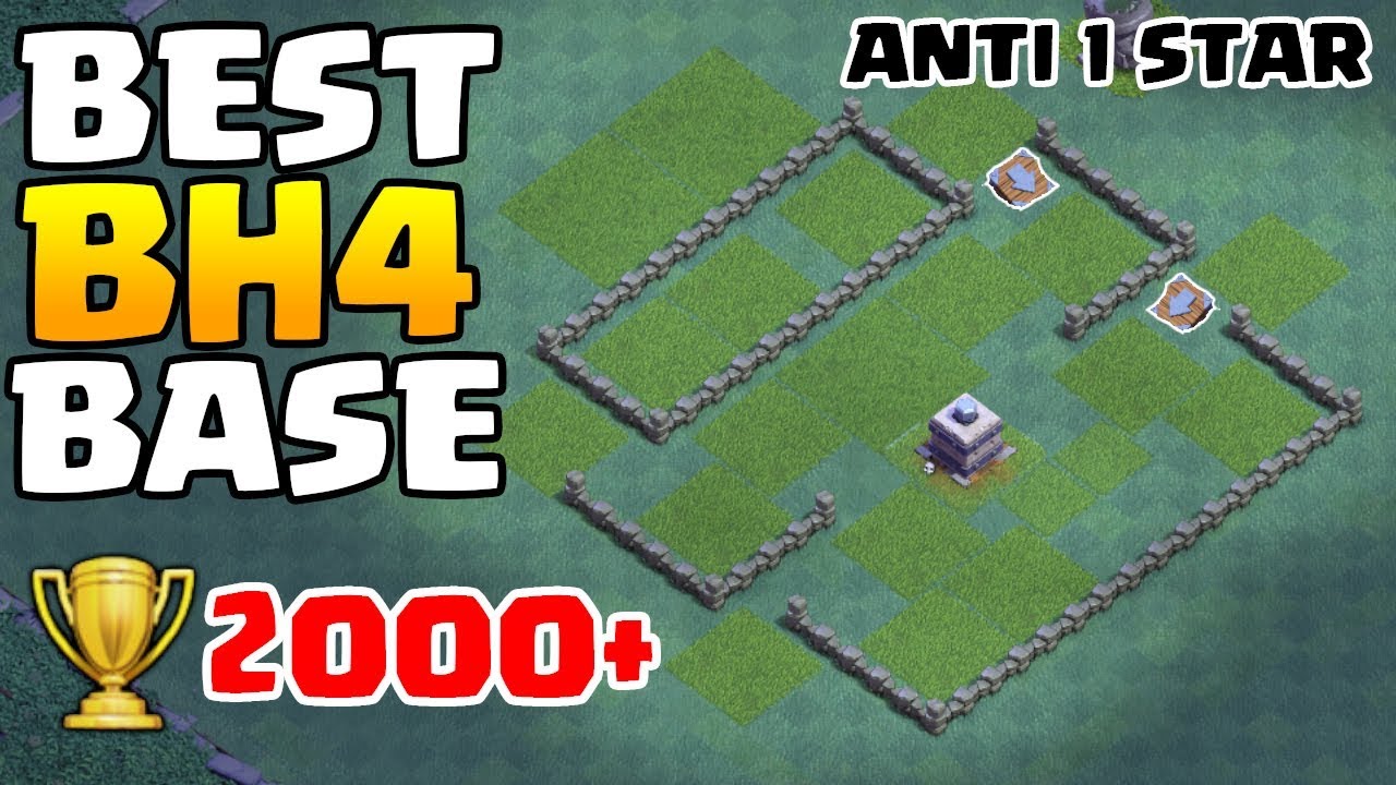 BEST BH4 TROPHY BASE 🏆 New Builder Hall 4 Anti Giant Base Layout with Replays - Clash of Clans