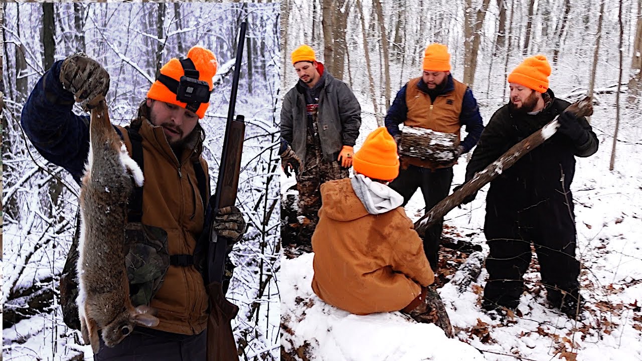 Hunting Rabbits In Fresh Snow (and an old-fashioned log rolling)