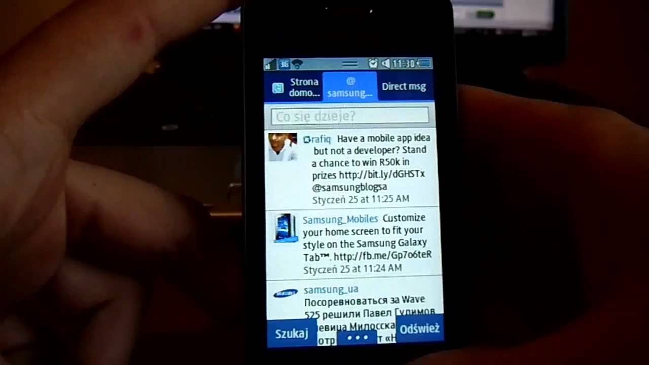 Serwisy społecznościowe w Samsung Wave 723. samsungbada.pl