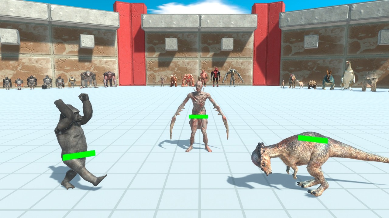1v1v1 Infernals vs Primates vs Herbivore - Animal Revolt Battle Simulator