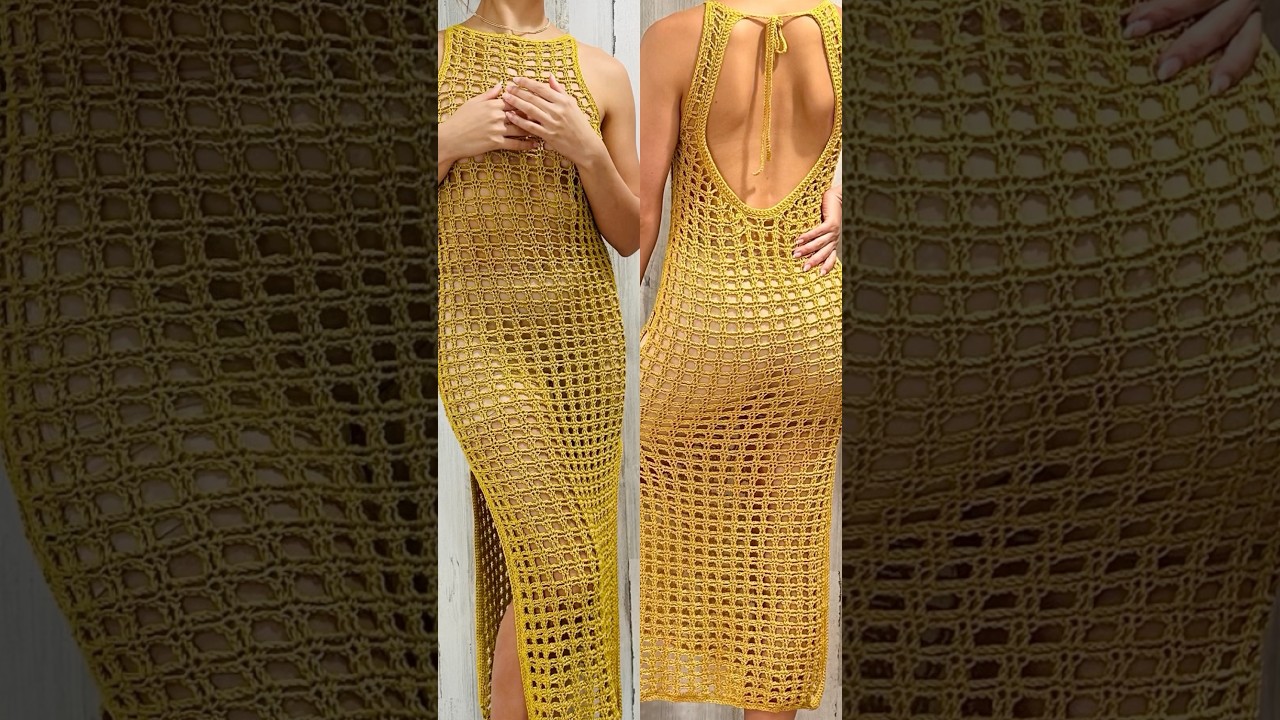 TUTORIAL-VESTIDO A CROCHET 💛-CROCHET DRESS #crochet #handmade #fashion