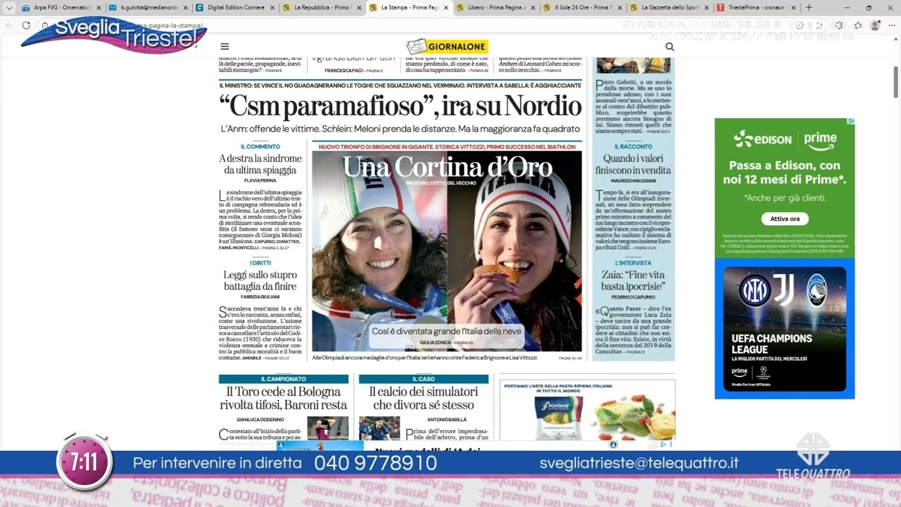 SVEGLIA TRIESTE! | 16/02/2026