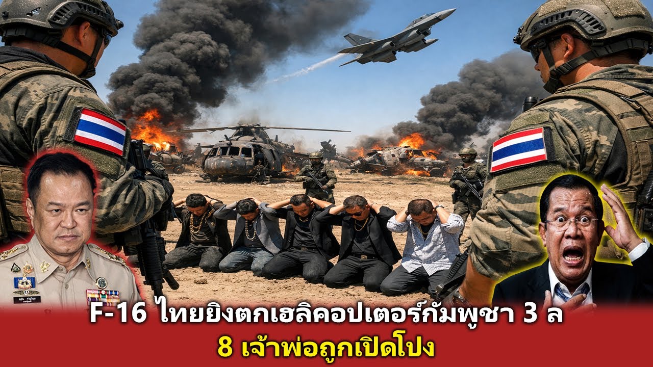 F-16 ไทยยิงตกเฮลิคอปเตอร์กัมพูชา 3 ลำ—8 เจ้าพ่อหนีไม่รอด!