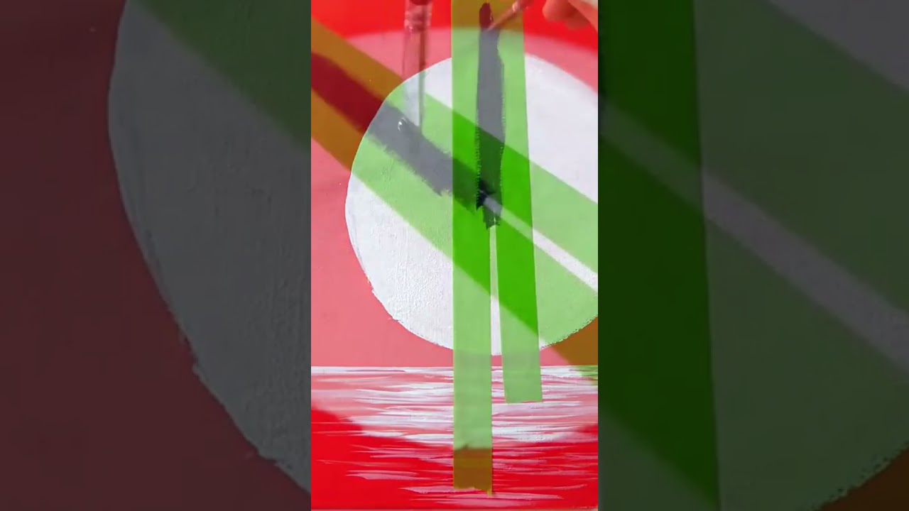 How to paint perfect shapes using masking tape #art #acrylicpainting #artwork #acrylics #easyart