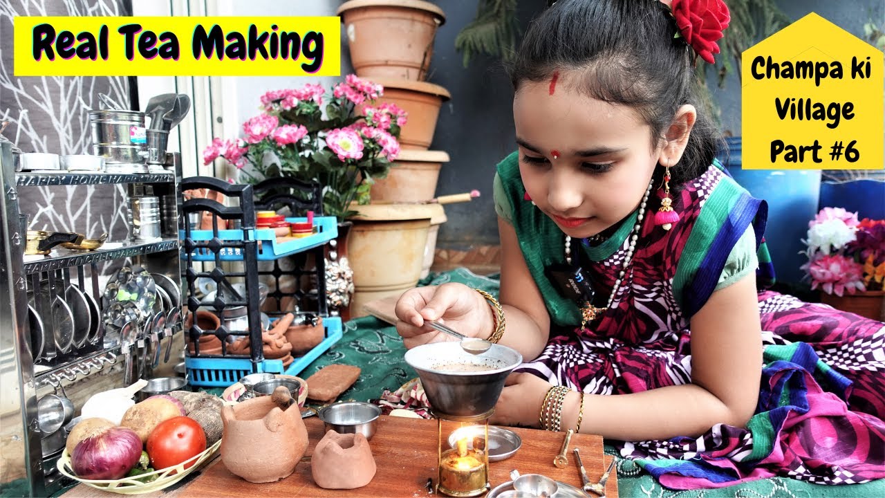 Cooking game in Hindi PART-35 / Real Tea Making / Champa ki village part 6 / LearnWithpari