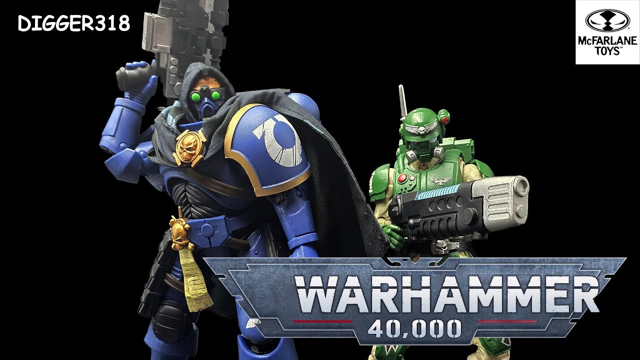 Space Marine Eliminator Astra Militarum Kasrkin Warhammer 40K Mcfarlane Toy Review 4K
