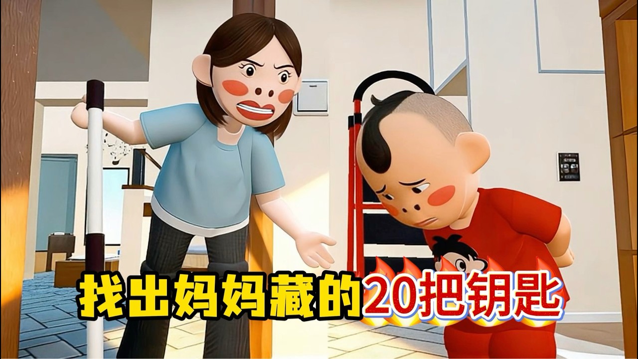 妈妈为了不让我出去玩，居然给大门上了20把锁！