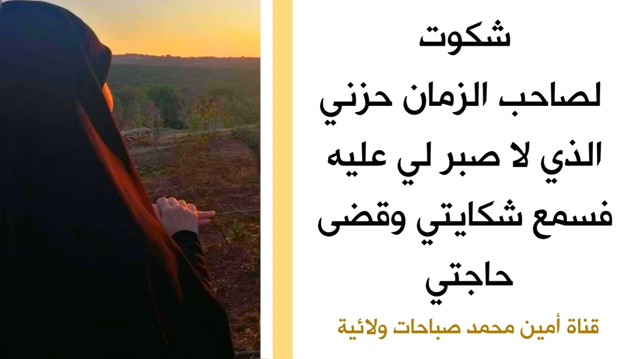 شكوت لصاحب الزمان حزني الذي لا صبر لي عليه فسمع شكايتي وقضى حاجتي