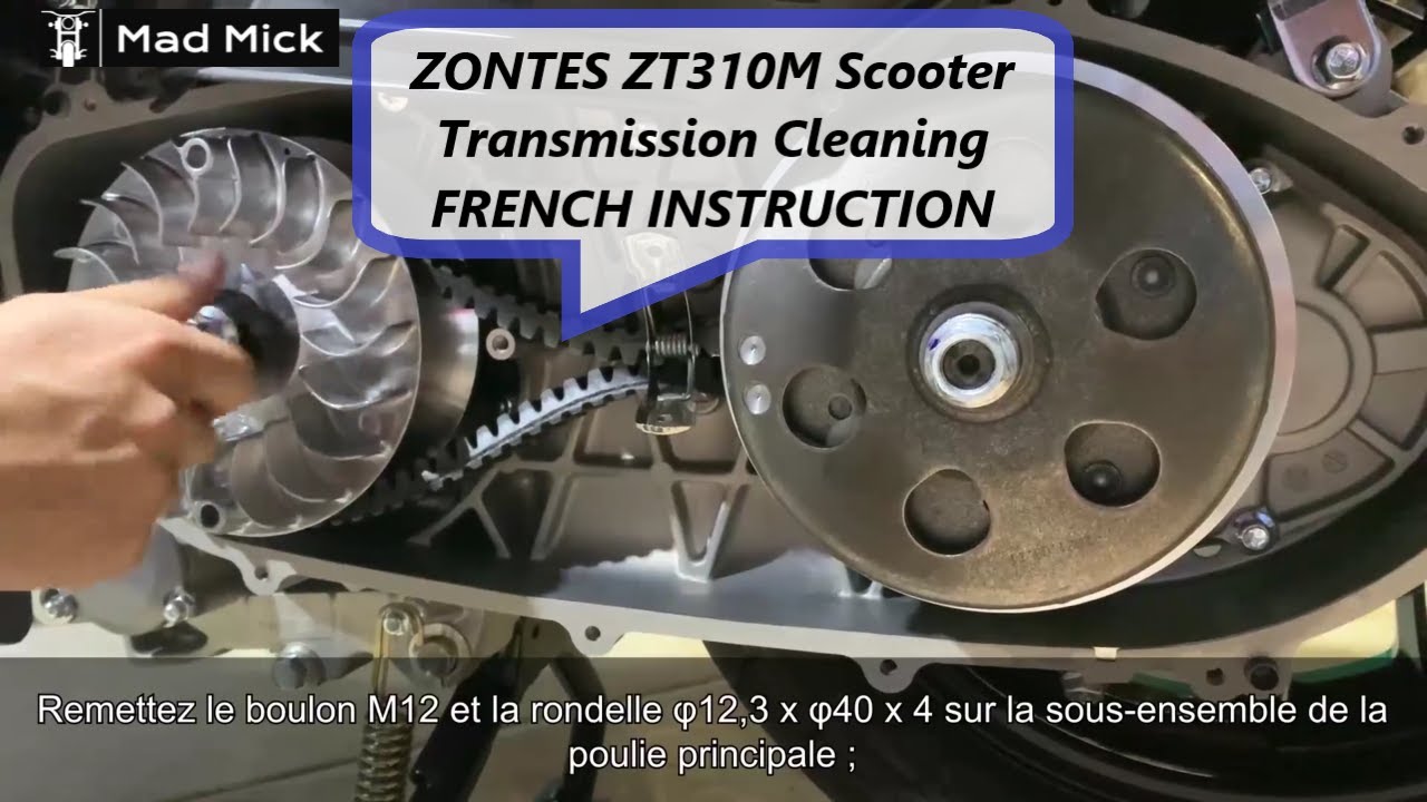 ZONTES ZT310M Scooter TRANNY Cleaning FRENCH INSTRUCTION