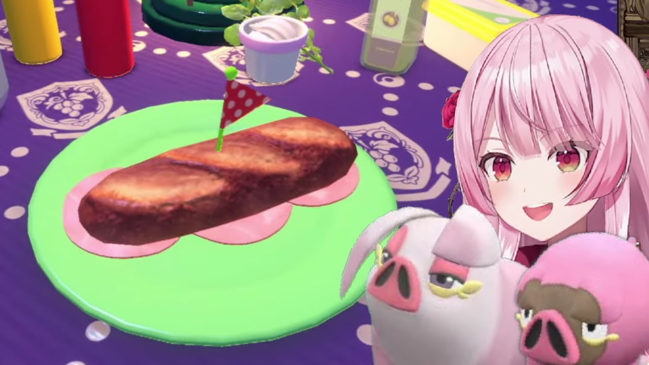 [Nijisanji EN] Rosemi is gifted a shiny Lechonk and Oinkologne, then feeds it ham (Pokemon Violet)