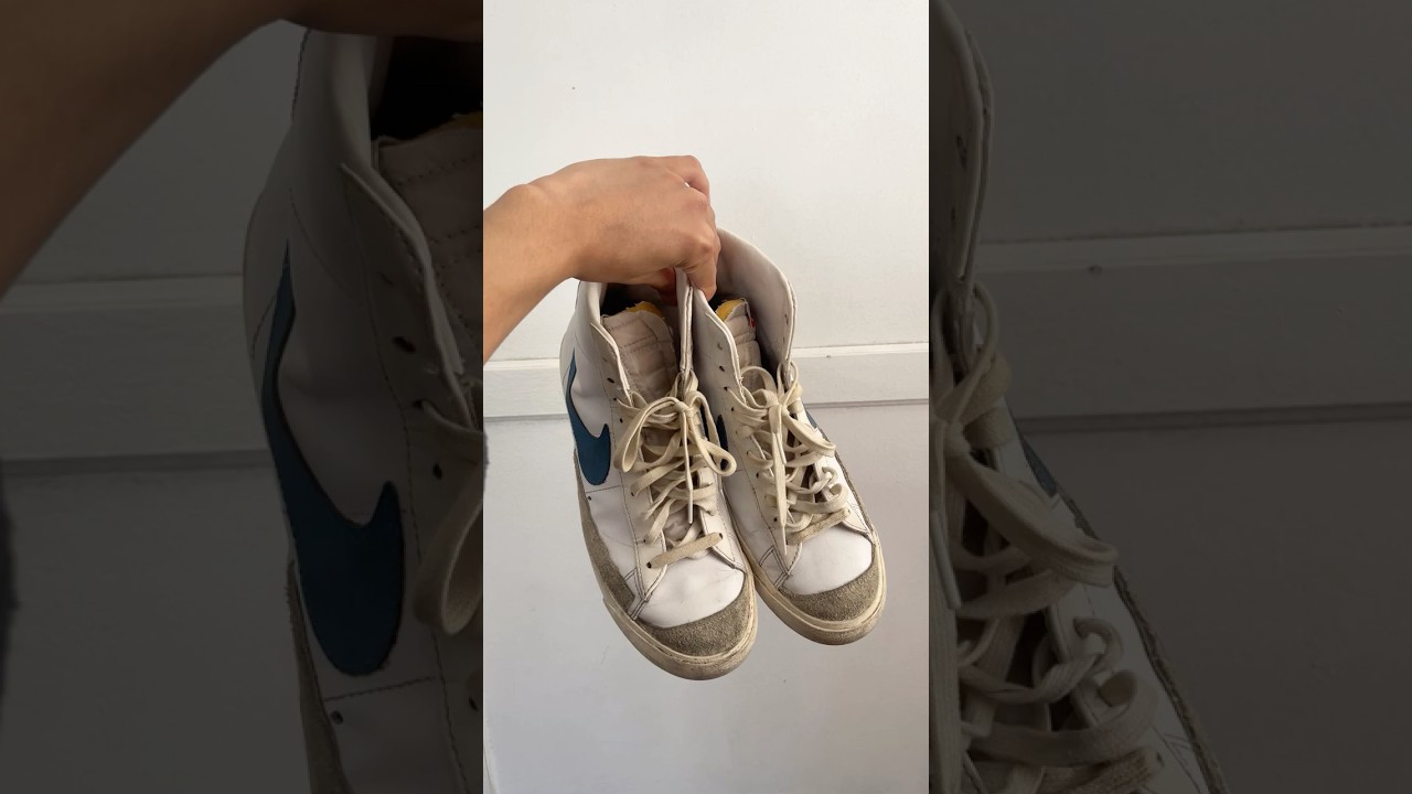 Cleaning Nike Blazer '77 Mid I Found at the Thrift Store👟🧼 #nike #thrift #cleaning