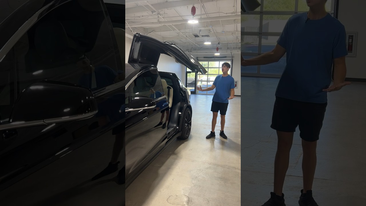 Как открыть двери Falcon на Tesla Model X&hellip;#tesla #ev #mercedes #audi #ford #suv #electric