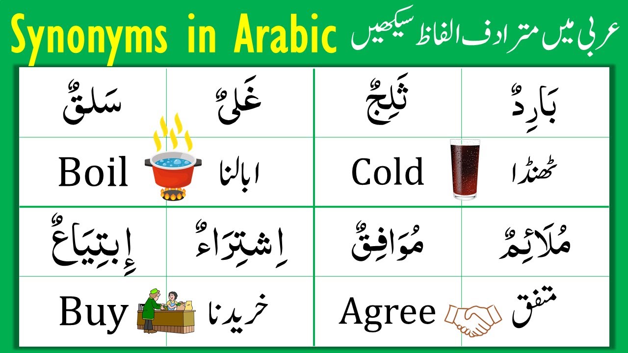 Synonyms in Arabic | Arabic Words & their Synonyms | Arabic Words | Arabic Language Learning