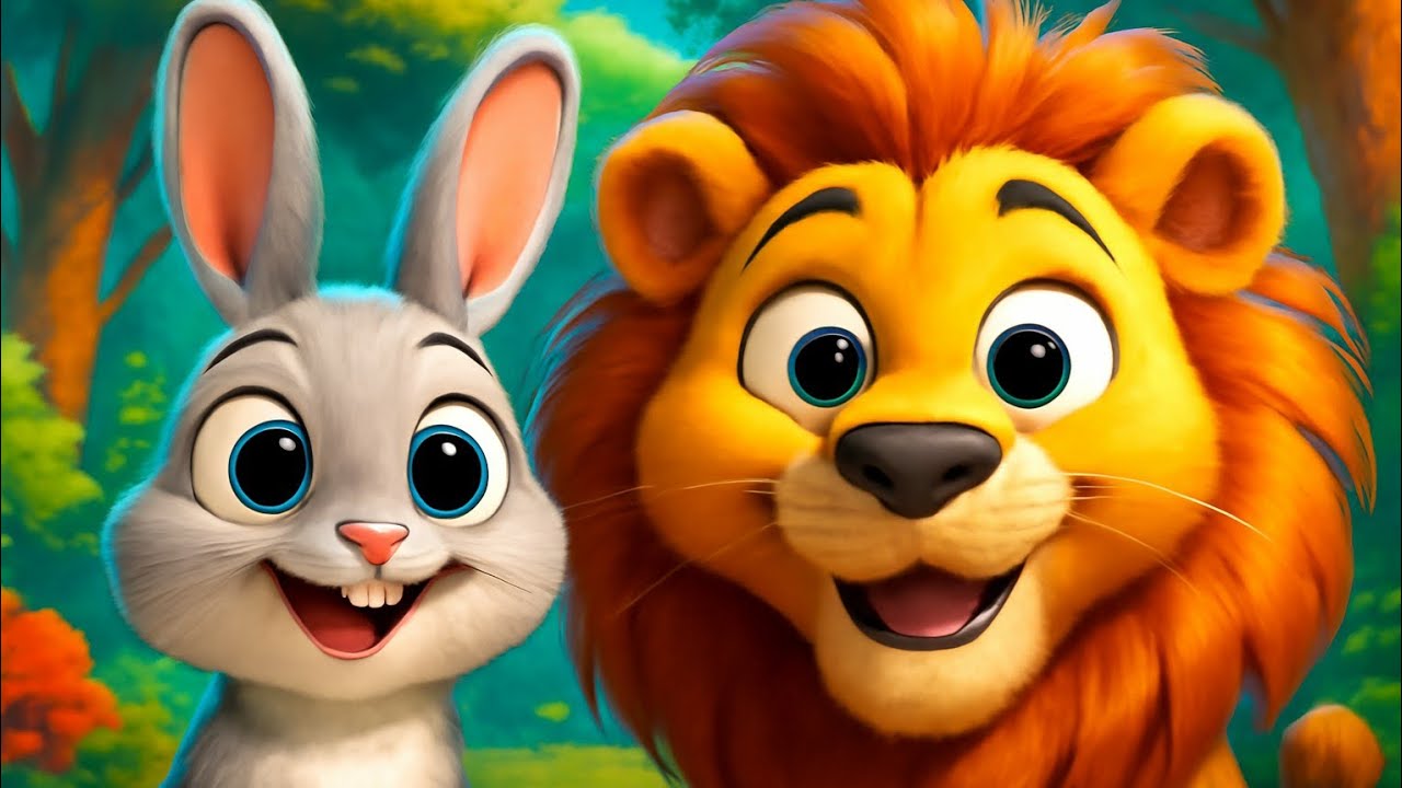 الأرنب الشجاع والأسد 🐰🦁 | نشيد أطفال مرح عن الشجاعة#kidssongs #cartoon #animation #music 