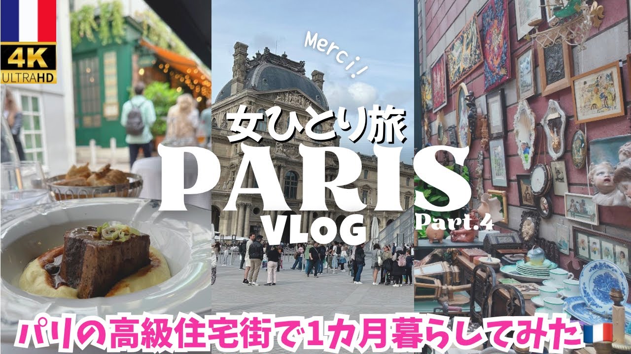 【パリ旅行vlog④】蚤の市🇫🇷サンジェルマンデプレ❤️マレ地区/美味しいモノ全部食べる😋フランス旅行
