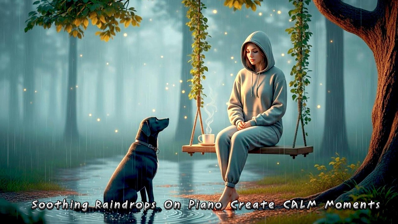 Soothing Raindrops On Piano Create CALM Moments
