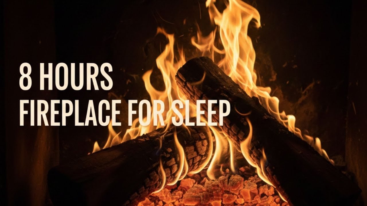 8 Hours Fireplace for Sleep 🔥 Deep Relaxation | No Loop | Real Fire Sounds