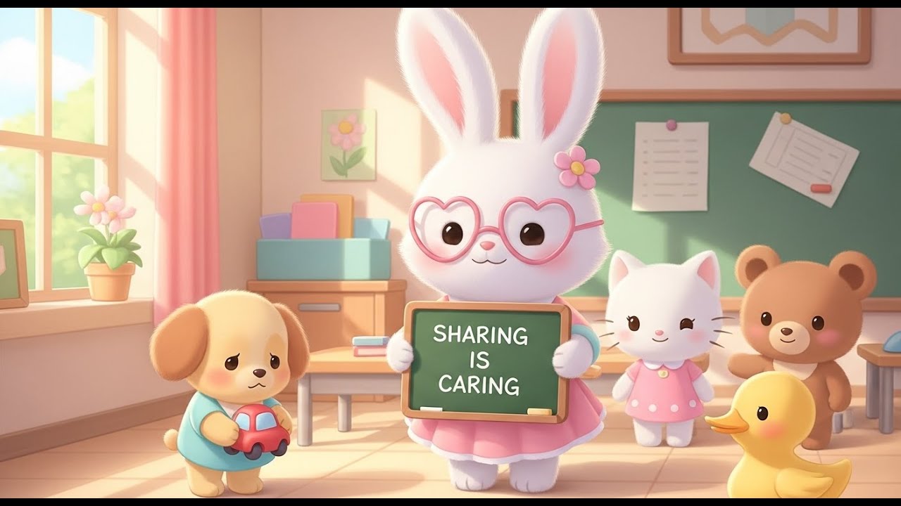 Miss Bunny &ndash; Sharing Is Caring | Learning to Share Toys with Friends (Kind Classroom Lesson)