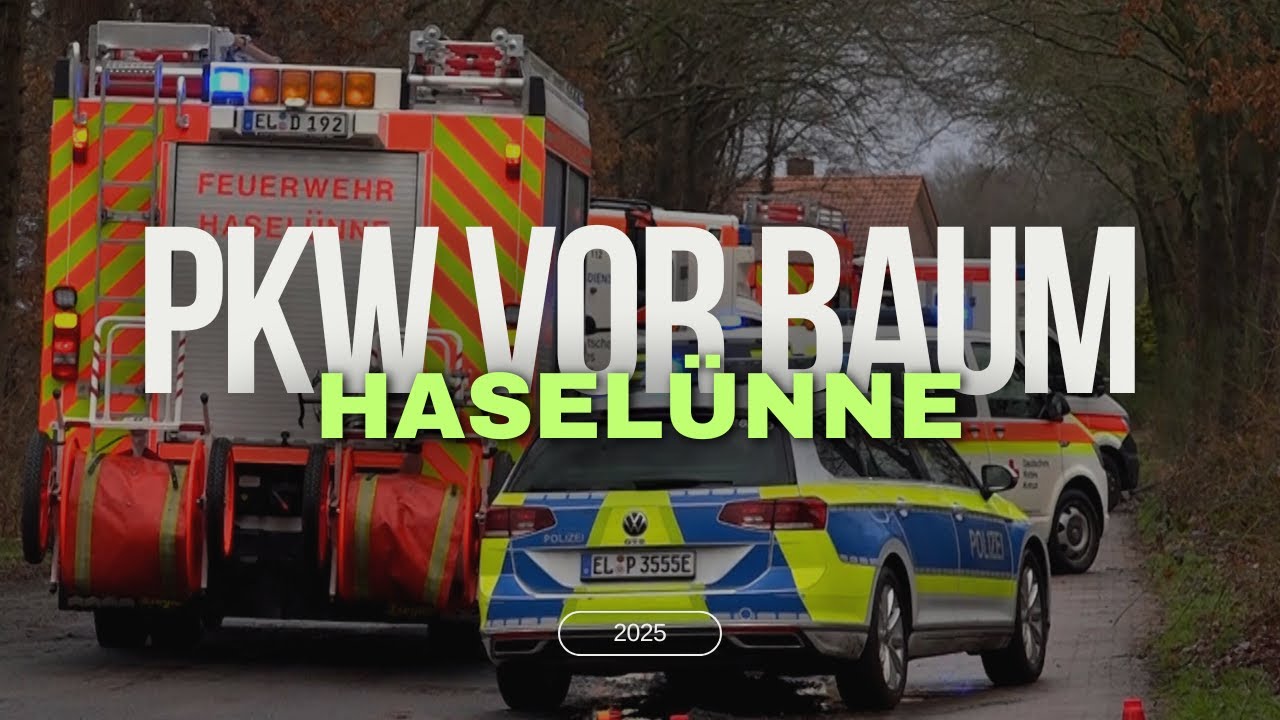 Pkw prallt gegen Baum  🚨|  Haselünne-Andrup, LK Emsland -  Ersthelfer leisten Hilfe⭐