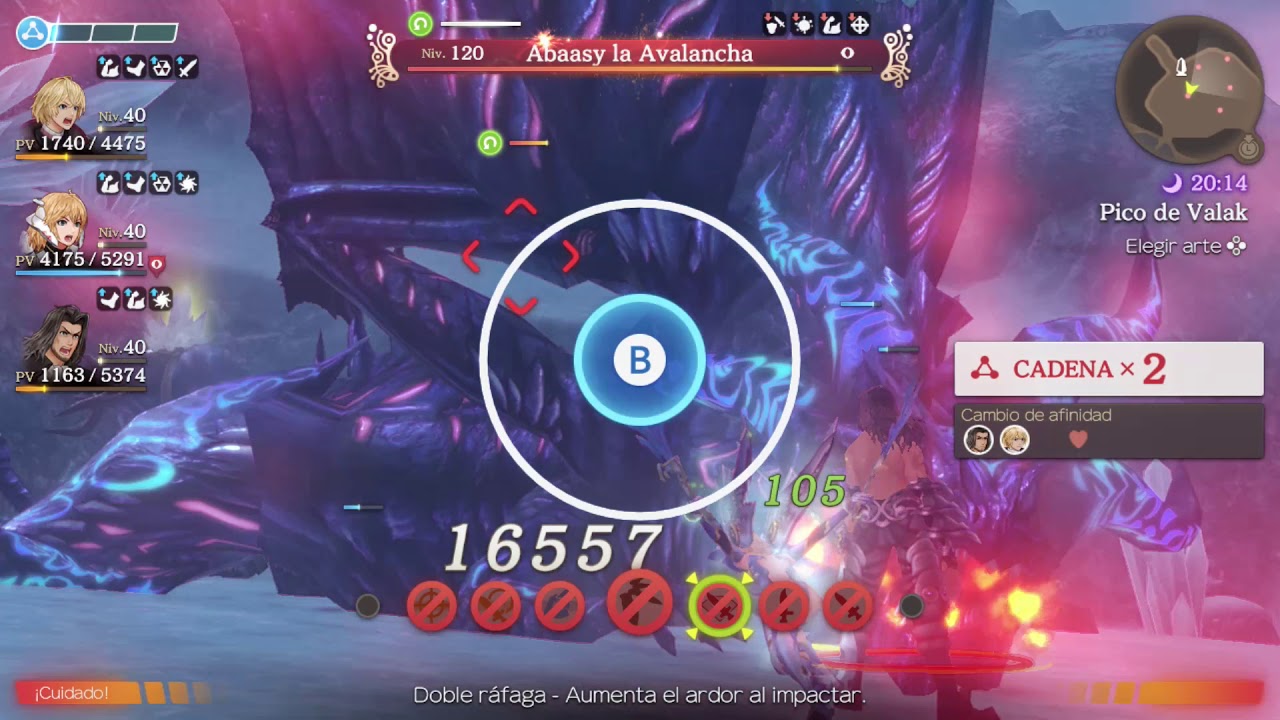 Xenoblade Chronicles Definitive Edition - LV120 Avalanche Abaasy - Party LV40 - 1 Chain kill