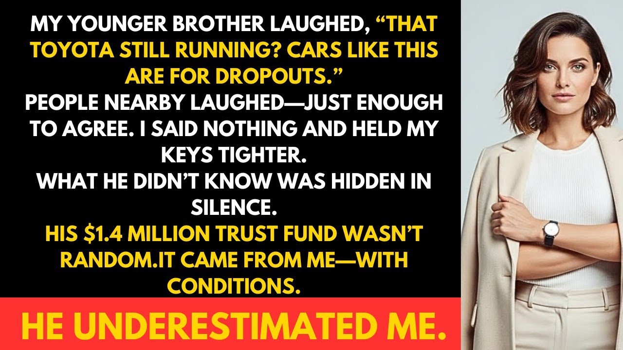 My brother laughed at me, saying, “your old toyota is junk for dropouts ” but! he had no idea