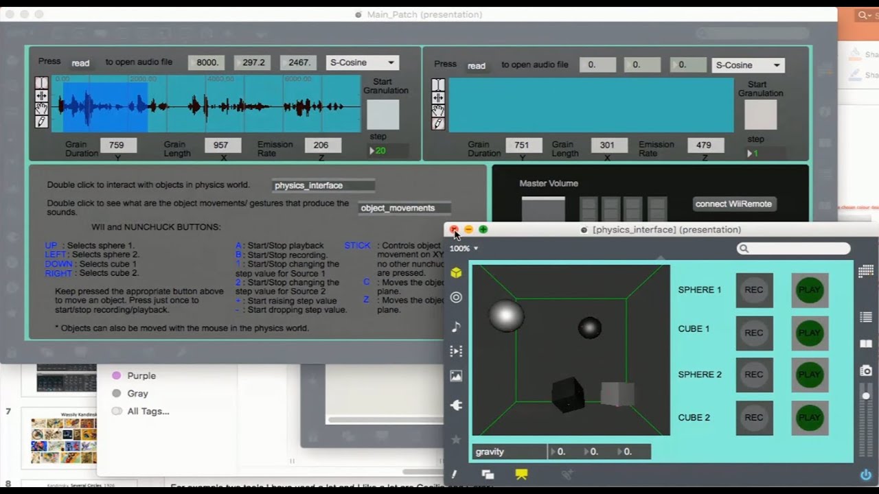 Maria Gkotzampougiouko: User interfaces for software instruments using the Max physics engine