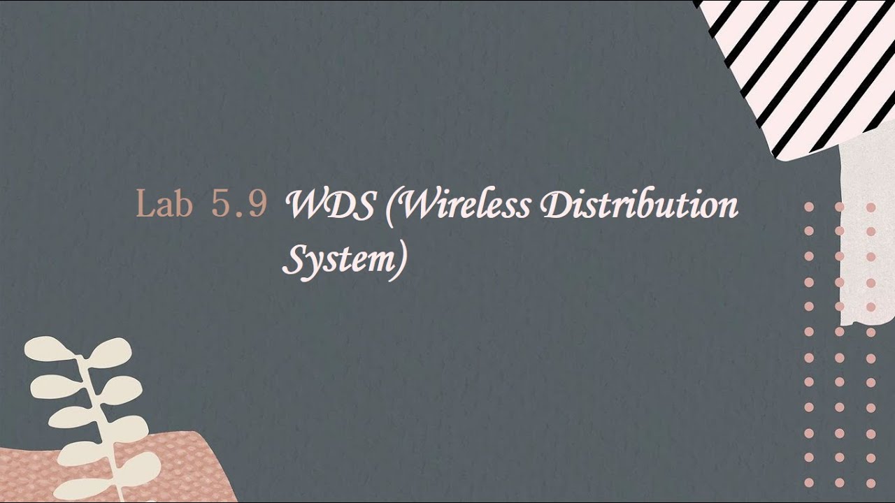 Lab 5.9 WDS (Wireless Distribution System)