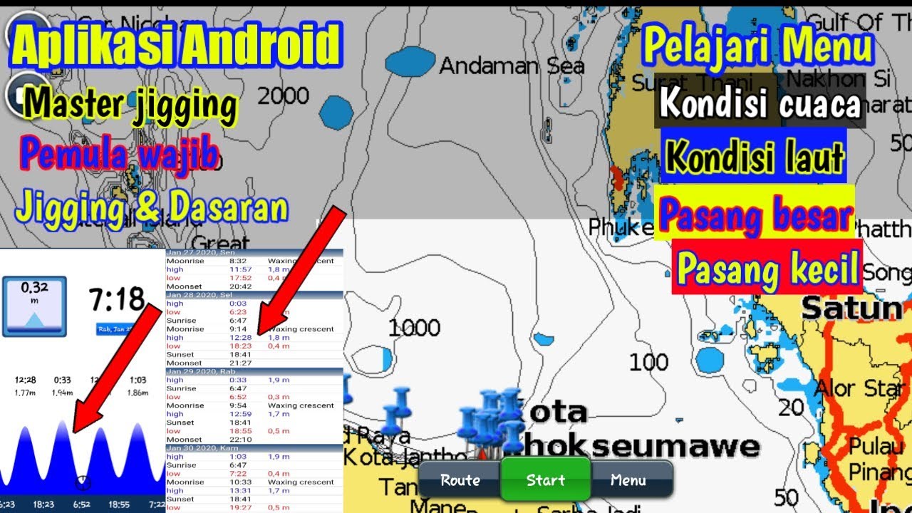 Cara menggunakan navionics tanpa signal hp serta kondisi cuaca dan pasang surut