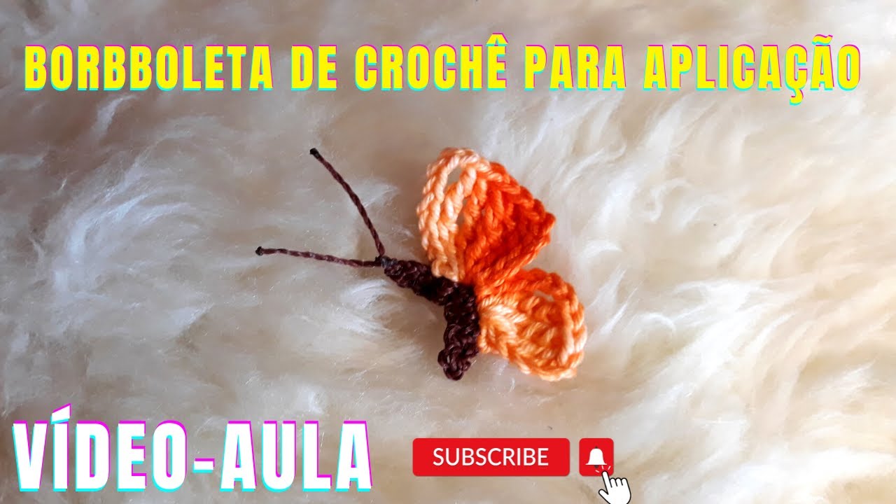 BORBOLETA DE CROCHÊ PARA APLICAÇÃO  / Borboleta asa fechada de crochê