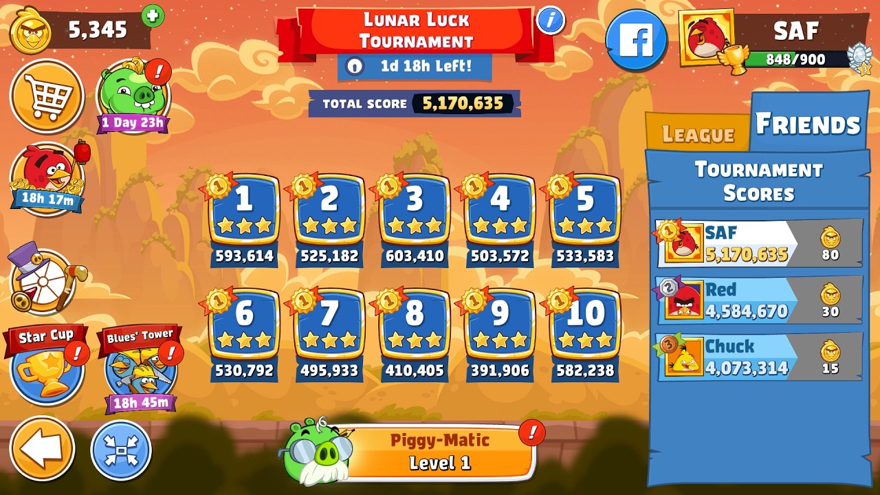 Angry Birds Friends. Lunar Luck. All levels 3 stars. Passage from Sergey Fetisov