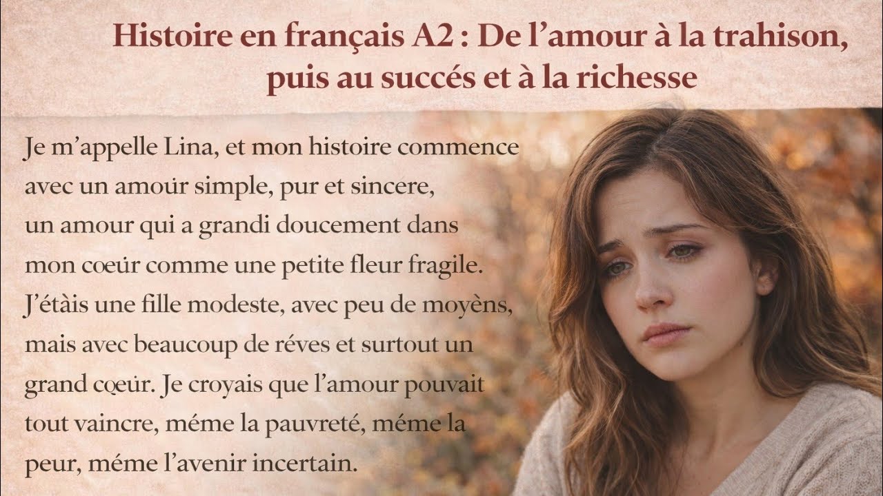 Histoire en français A2 : De l’amour à la trahison, puis au succès et à la richesse