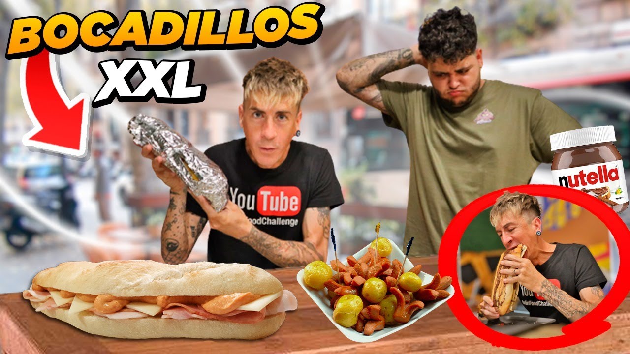 COMIENDO BOCADILLOS XXL HASTA NO PODER MÁS *TIENEN UNA CARTA con +350 BOCADILLOS DIFERENTES*