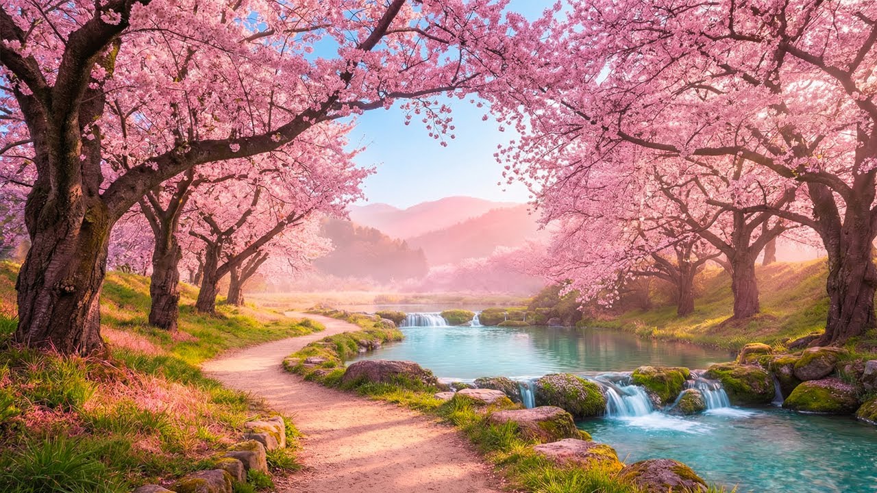 Beautiful Relaxing Piano Music for Sleeping, Stress Relief, & Meditation 🌸 featuring Spring Blossoms