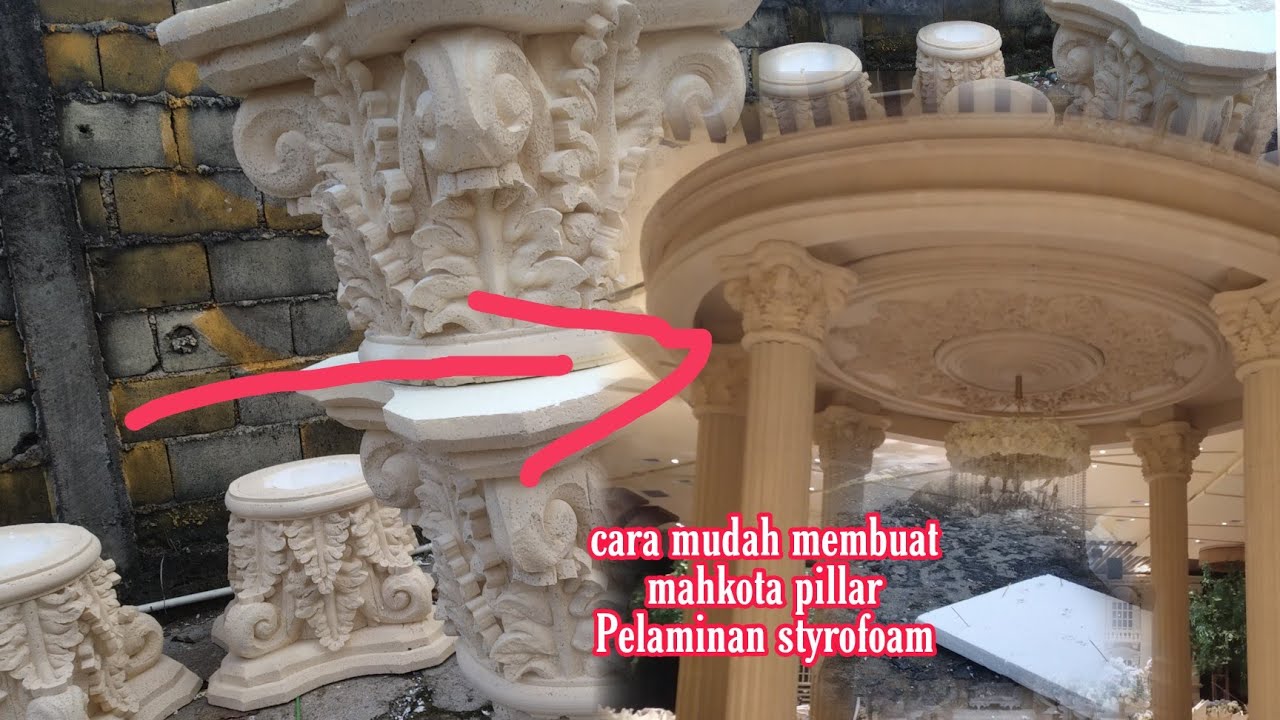 cara membuat mahkota Pillar Styrofoam