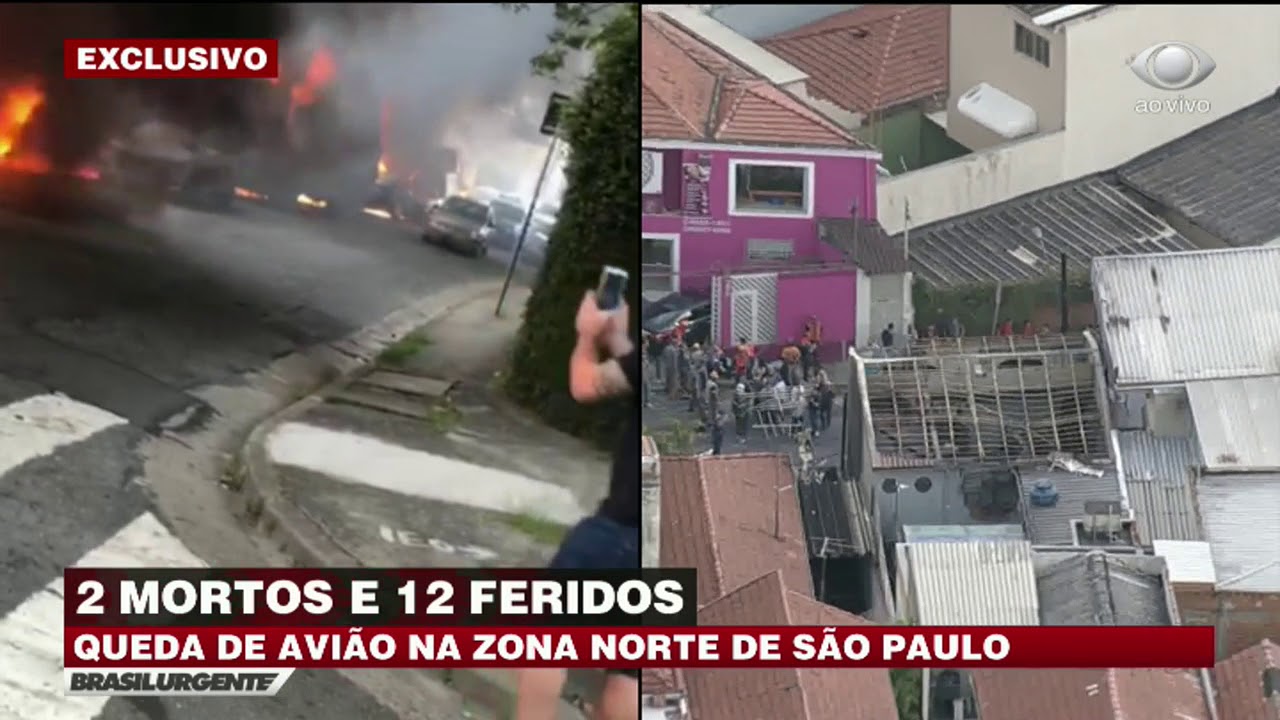 Queda de avião causa duas mortes na Zona Norte de SP