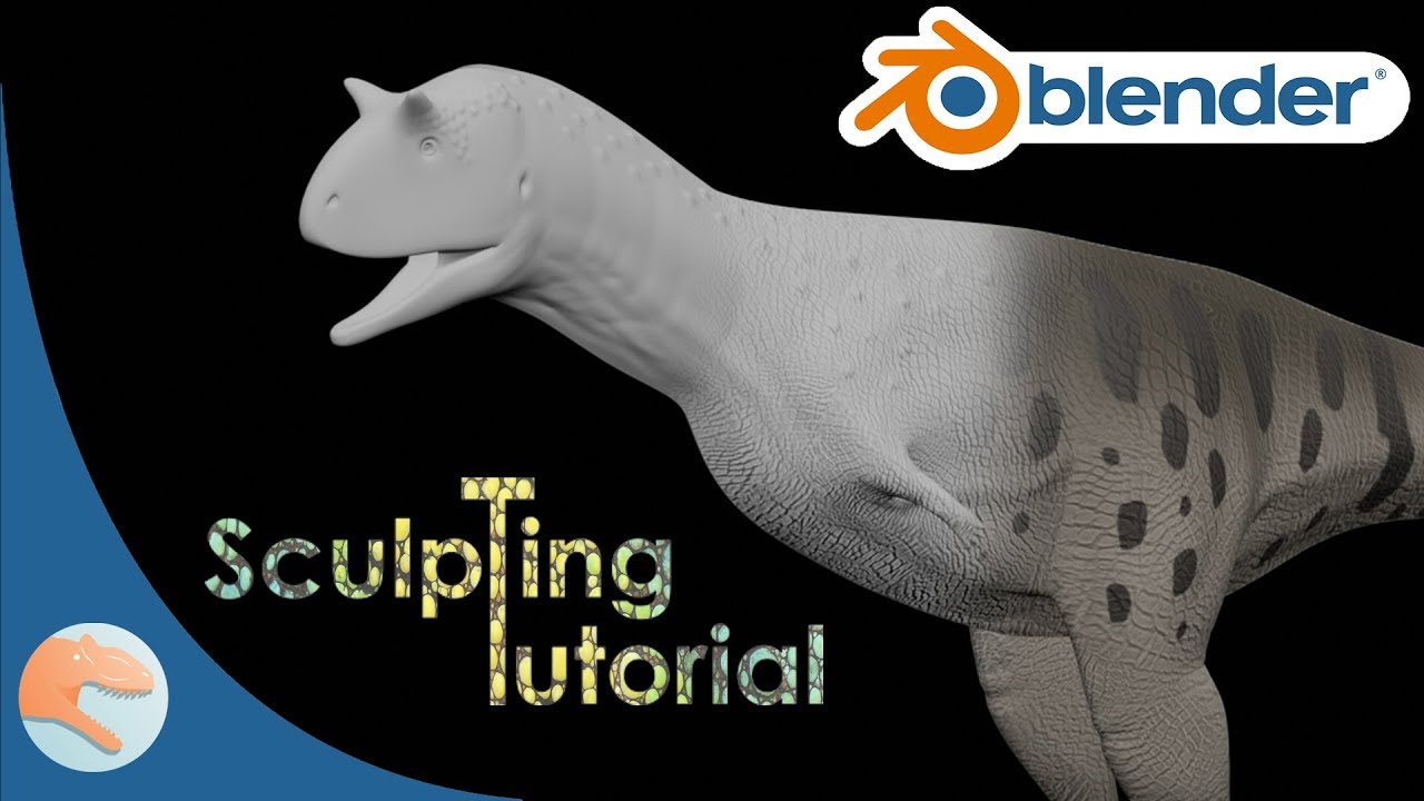 How to Sculpt a 3D Dinosaurs with Blender (timelapse)