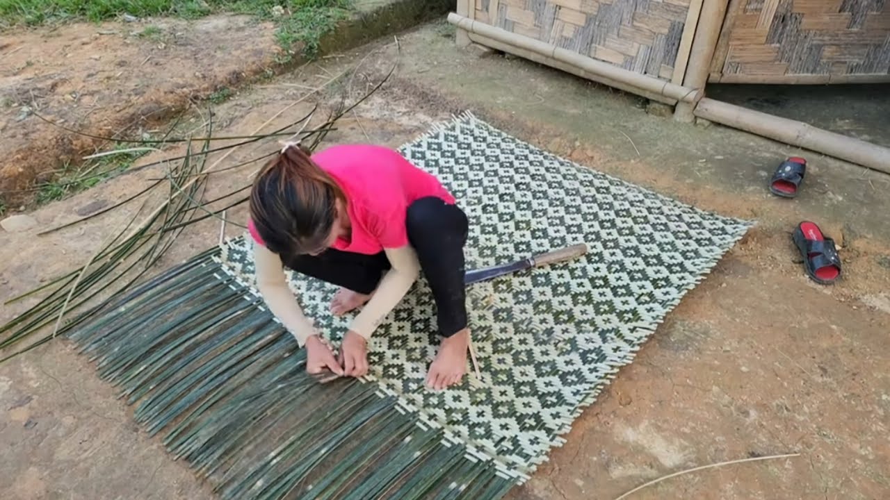 168 days of bamboo table making and bamboo mat weaving techniques of the girl