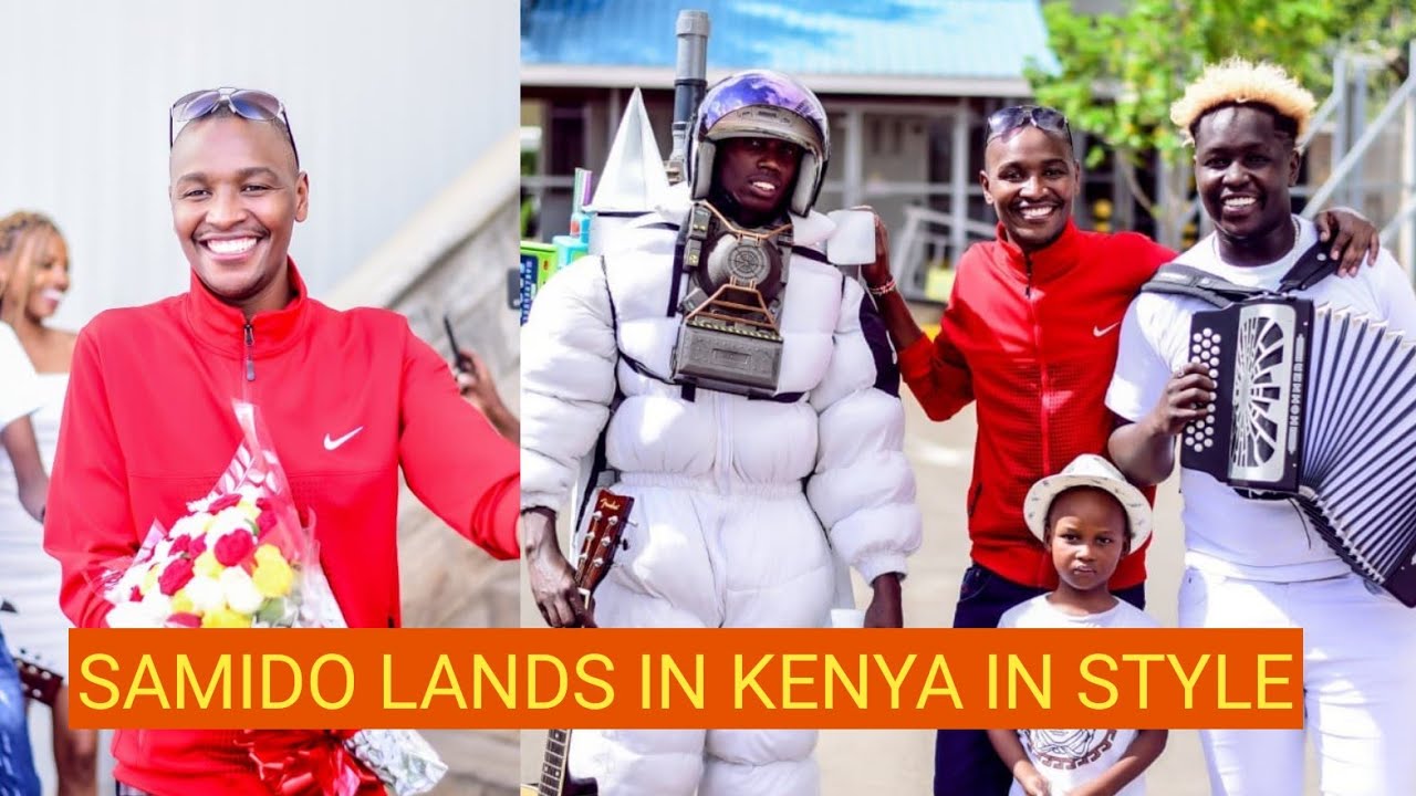 MUGITHI KING SAMIDO RECIEVED BY WIFE AND BABIES AT JKIA! DJ FATXO!