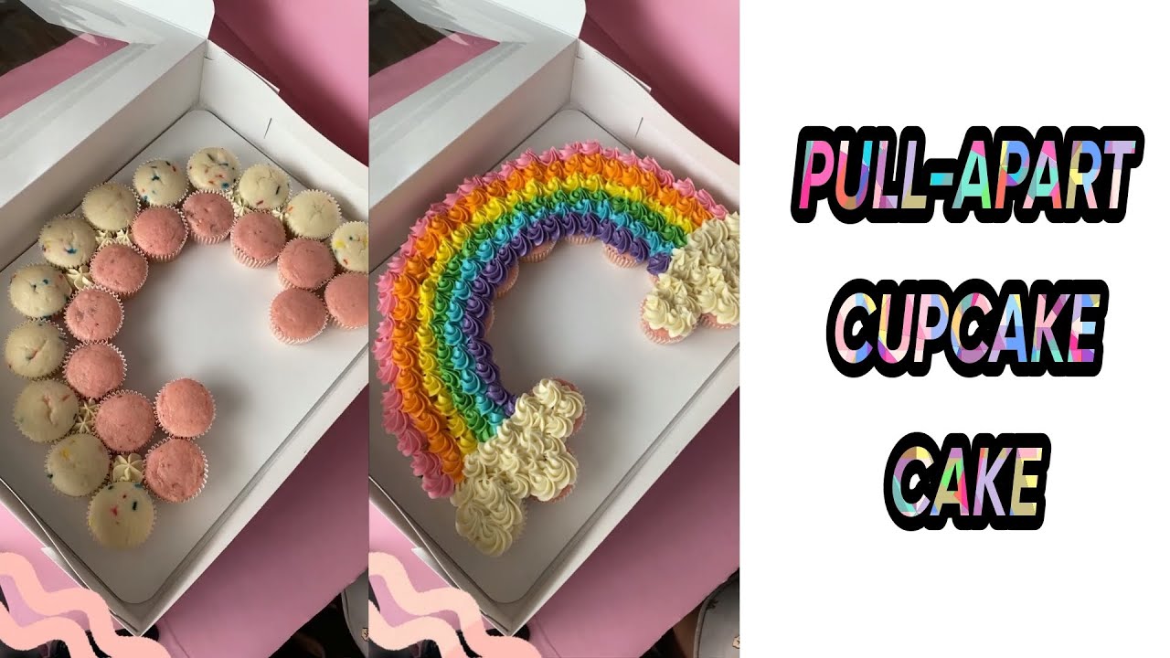 PULL APART CUPCAKE CAKE - Rainbow #pullapartcupcakecake #cupcakecake #pmlofficial