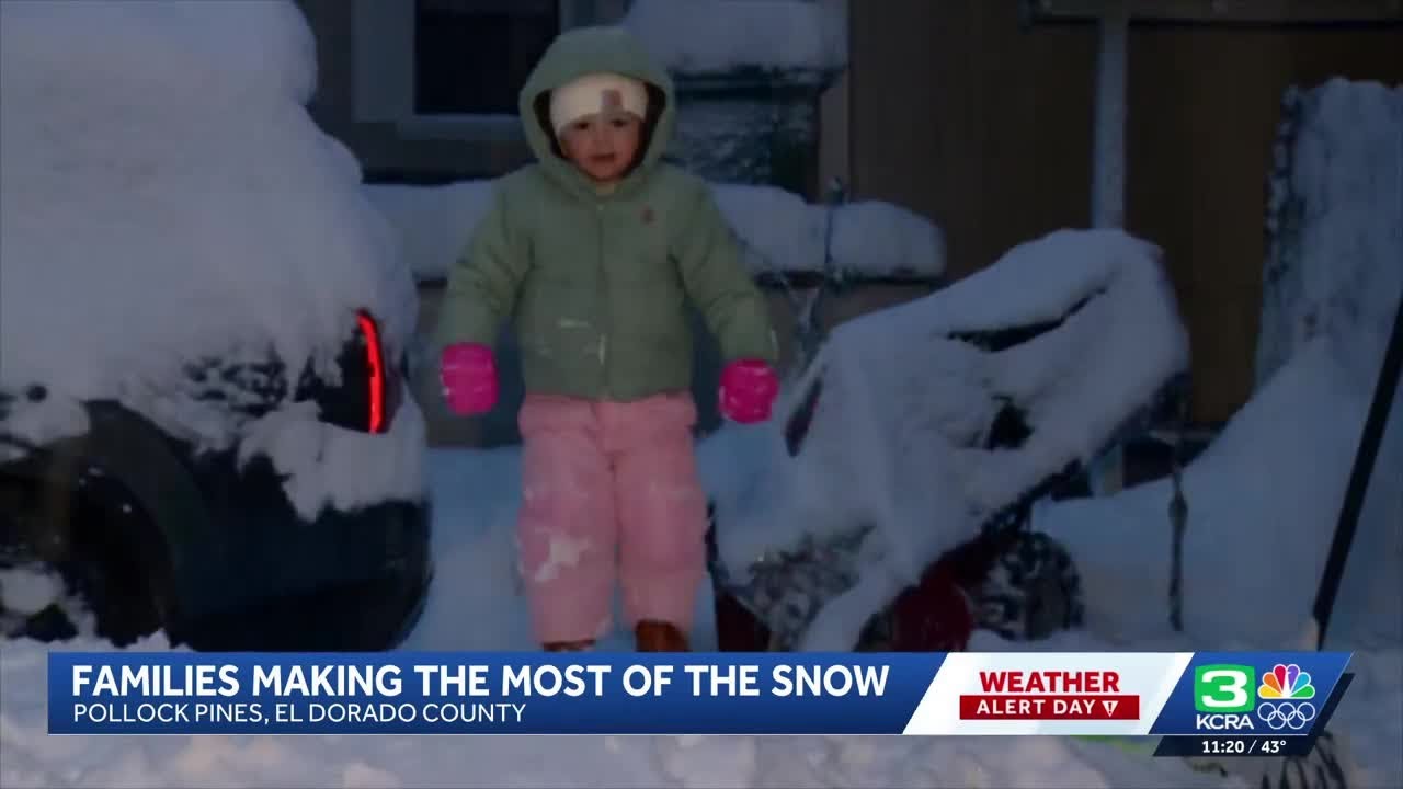 Families make the most of the snow in Pollock Pines