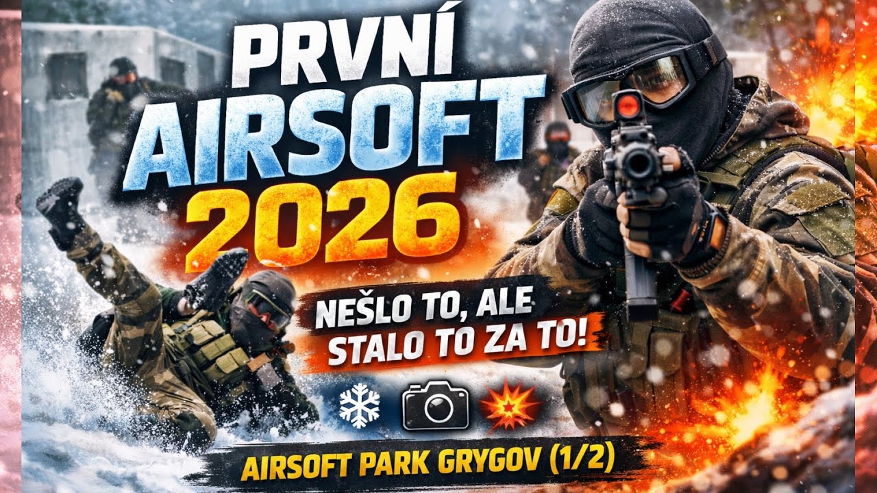 První den airsoftu 2026 ❄️ Sníh, pády, akce | Airsoft Park Grygov (1/2)