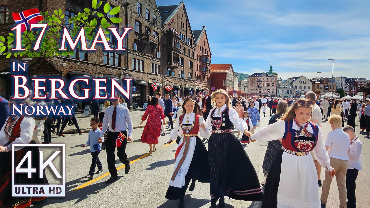 17 May in Bergen 🇧🇻 | 4k Walking Tour | Norway´s Spectacular National Day 2025