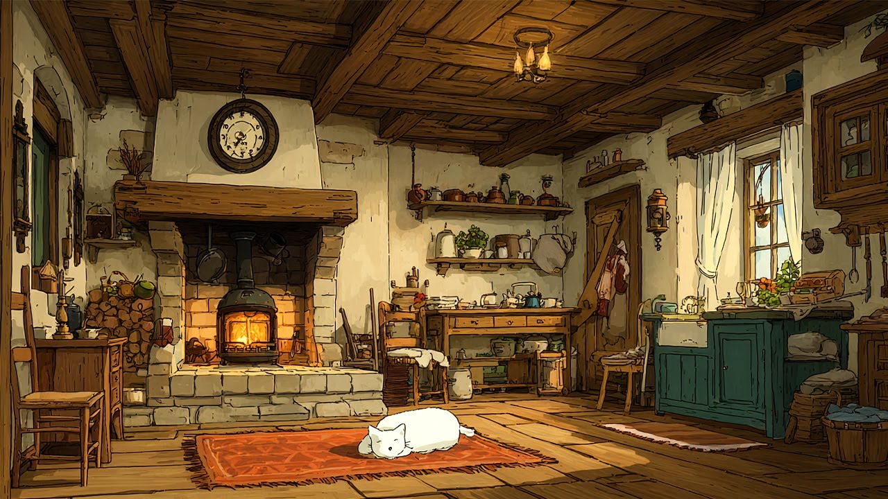 Quiet Night in the Wooden Kitchen | Soft Cozy Music | Slow Vintage Music for Relax, Study & Sleep